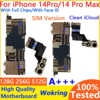 A+ Mainboard for iPhone 14 Pro and 14 Pro Max, Motherboard Unlocked with Face ID, Full Working Main Logic Board, 100% Tested