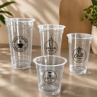 Sablon Cup Plastik 14 16 18 22 oz Datar, Sablon Custom Gratis Desan Order 500 pcs 22oz Datar / 500pc