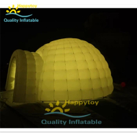 Hot Sale Outdoor White Inflatable Igloo With Led Inflatable Tent Lighting Inflate Dome Tent