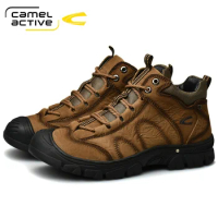 Camel Active Genuine Leather Boot Men Retro Casual Warm Shoes Classic Winter Men's Boots Fashion Sewing Leisure Trekking Shoes
