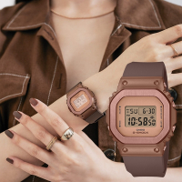 CASIO 卡西歐 G-SHOCK 工業風金屬色電子錶 送禮首選-古銅金 GM-S5600BR-5
