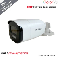 Hikvision 5MP Pal Ntsc Color CCTV Camera 4 in 1 TVI/AHD/CVI/CVBS 2.8mm White Light 130dB True WDR Waterproof Security Camera