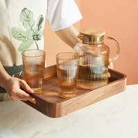 【99預售】胡桃木托盤整木無拼接茶盤日式實木茶盤擺件長方形茶托