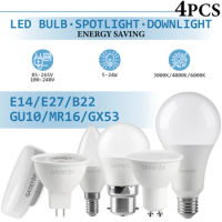 4PCS GU5.3 GX53 Led Spotlight AC100-240V Downlight Bulb E27 E14 Spot MR16 GU10 Lamp Lighting Indoor Home Decoration Bombillas