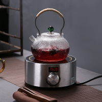 日式手工錘紋玻璃燒水提梁茶壺黑茶普洱電陶爐煮茶器泡茶壺燒水壺