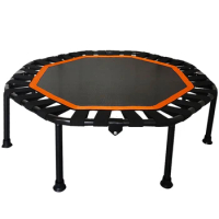 Mini Indoor Trampoline for Adults Fitness Foldable 42-In Octagonal Silent Safe &amp; Stable Slingshots for Weight Loss and Slimming