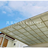 Kanopi kaca Polycarbonate canopy carport sanblast