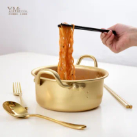 Korean Instant Noodle Pot Tiktok, the same Korean style online red instant noodle canteen, golden Lamian Noodles pot