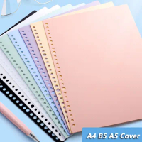 6 Sheets A4 A5 B5 Loose-leaf Book Cover Colorful Notebook Case PP Waterproof Notebook Shell DIY Planner Accessories
