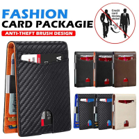 dollyfu Phụ nữ Người Đàn Ông RFID Chặn Mỏng Nhỏ Ví Túi phía trước Chống-Scan Ví da Mens Slim Wallet