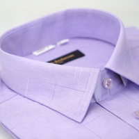 金安德森 紫色線條窄版長袖襯衫