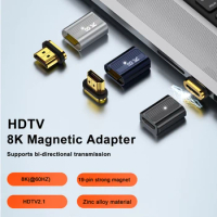 8K HDMI-Compatible 2.1 Magnetic Adapter Magnetic HDMI-Compatible Converter Male To Female 48Gbps 19Pin Contacts for HDTV Laptop