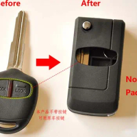 Modified Flip Folding Key Shell 2 Buttons for Mitsubishi Outlander Grandis Remote Case