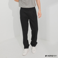 Hang Ten-男裝-經典款-REGULAR FIT打摺防皺褲-黑色