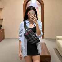 Tas BURBERRY CHECK NAVY SS24 WAIST BAG 100% ORIGINAL 29X8X15CM