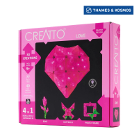 【英國T&amp;K】越玩越靈巧 STEAM寶盒：LED 3D 克里托創意魔法片：紅色愛心和花園(3493-Love)