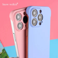 For iPhone 14 Plus XS XR X Thin Slim Hard Plastic PC Frameless Case For Apple iPhone 14 13 12 11 Pro Max mini Candy Matte Cover