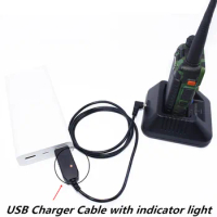 Baofeng 3.5mm USB Charger Cable with indicator light for Walkie Talkie BaoFeng UV-5R Li-ion Battery Charger