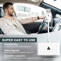 For Android or Apple Wireless Carplay Dongle,New Wireless Auto Car Adapter for Android,Plug Play WiFi Online Update