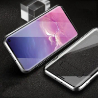 10pcs Metal Magnetic Double Glass Case For Samsung Galaxy A51 A21s A50 A52 A12 A32 A70 A71 M51 A91 A20 A30 S10E M21 M31 S21 S20