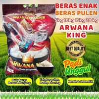 Beras Super Enak Pulen Arwana King 10 kg 10 liter(7.8kg)