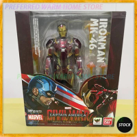 In Stock Originate BANDAI SHF Marvel Iron Man MK46 Movable Model Toy Collect S.H.FIGUARTS Captain America:Civil War Mark46