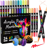 Patamiyar Acrylic Marker 72 Colors Acrylic Paint Markers for Rock Permanent Acrylic Paint Marker Acr