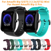 20mm Silicone Watch Strap For Huami Amazfit Bip U Pro Bracelet For Amazfit Bip S/GTS 3 2 2e/GTS2 Mini Smart Wrist Strap Correa