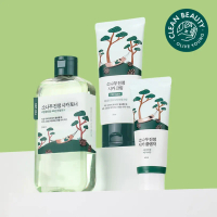 ROUND LAB For Men Pine Calming Cica Toner/Cream 2P Set (+WECHIK Cleansing Wipes 20P)
