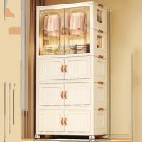 Dressing Open Closets Cabinet Clothing Portable Organizer Doll Wardrobe Bedside Cupboard Armario De Plastico Furniture Home
