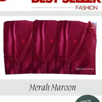 Paket Hemat 3 Pcs Kerudung Sekolah β TK/SD/SMP/SMA (Bahan Adem, Anti Kusut) Jilbab SD Merah Maroon