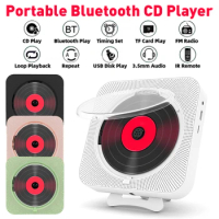 Portable CD Player Multimedia Bluetooth Speaker Stereo CD Players Wall Mounted Bluetooth Music Player Car CD Player with Bracket