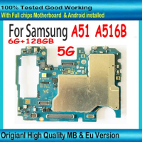 For Samsung Galaxy A51/A516B Motherboard 128GB + 6G RAM Full Chips Mainboard Unlocked A51 A516B Logic Board