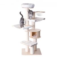 Cat climbing frame nest cat tree multi-layer solid wood birch large cat frame wooden