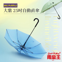 雨傘王 BigPurple 大紫25吋自動直傘 大傘面 輕量 莫蘭迪色系(超值款無維修)