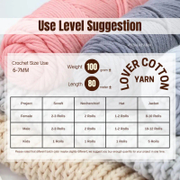 Stok Sedia 100G 8ply Benang Kait Lover Cotton Yarn untuk Crochet dan Knitting Lover Cotton