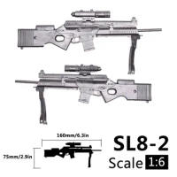1/6 Scale HK SL8 Assault Rifle Plastic Gun Model Assemble 4D Puzzles Model for 12" Action Figures Soldier Model Toy