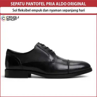 SEPATU PANTOFEL PRIA ALDO ORIGINAL FORMAL KULIT ASLI HITAM AM01 12