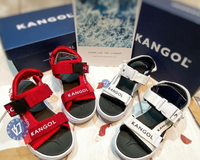 實體店面 - 帝安諾 KANGOL 女 袋鼠 字母 增高 運動涼鞋 白色 紅色【APP下單享4%點數】