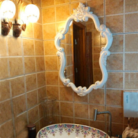 歐式浴室鏡 美式化妝鏡衛浴衛生洗手間臺盆廁所裝飾掛墻壁掛鏡子
