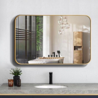 新款北歐簡約浴室鏡免打孔壁掛衛生間洗手間化妝掛墻ins鏡子 鏡子 浴鏡 浴室鏡 壁掛鏡