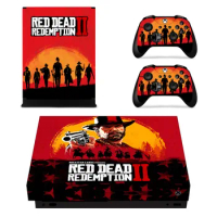 Red Dead Redemption 2 Skin Sticker Decal Cover for Xbox One X Console and 2 Controllers skins Vinyl