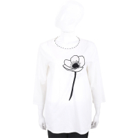 Max Mara-WEEKEND 鑽珠領飾白色七分袖T恤