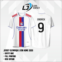 Jersey Olympique Lyon Home Endrick 9 2026 Terbaru Full Printing Gratis Custom Nama Dan No Punggung