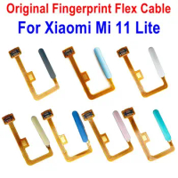 100% Original For Xiaomi Mi 11 Mi11 Lite Fingerprint Sensor Home Return Key Menu Button Flex Ribbon Cable