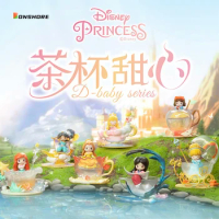 12cm Disney Princess D-Baby Tea Cup Sweetheart Series Blind Box Kawaii Princess Girl Anime Figures Children Toys Christmas Gifts