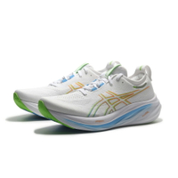 【滿額現折300】ASICS 慢跑鞋 GEL NIMBUS 26 白藍綠 頂級跑鞋 男 1011B794100