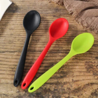 Silicone Mixing Spoon Cooking Tool Salad Stirring Mixer Spatula Baking Serving Tableware Cream Utensils Soup Spoon
