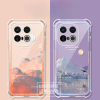 เคสโทรศัพท์สำหรับ vivo iQOO Z10 Turbo+, เคสซิลิโคนนุ่ม, ปกป้อง Z9 Turbo, โปร่งใสธีมภูเขาหิมะ, รองรับ