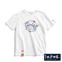 【EDWIN】江戶勝 男裝 富士山朱印和風小刺繡短袖T恤(米白色)